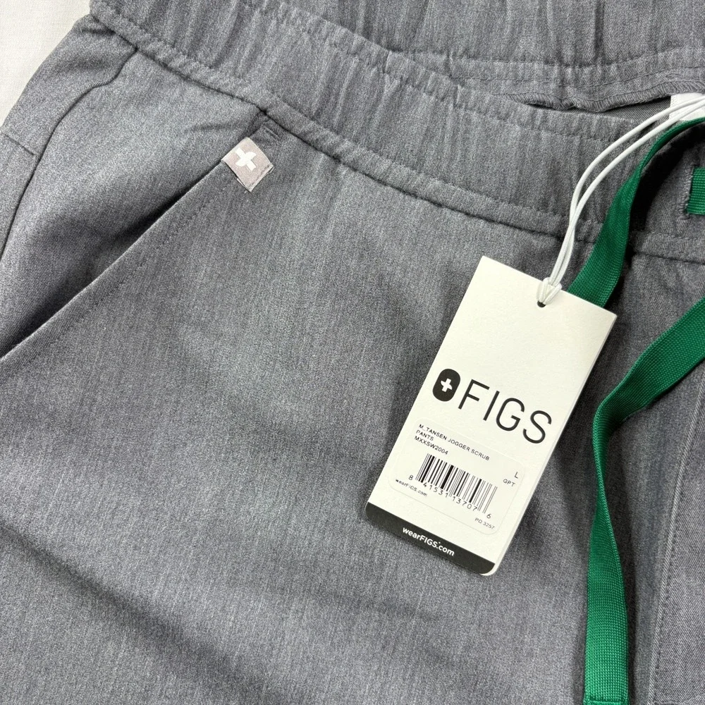 Figs Scrub Pants Mens Large Gray Tansen Jogger Nurse Medical Uniform NEW